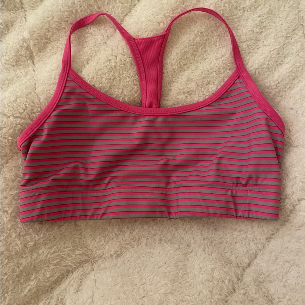 C9 BY CHAMPION REVERSIBLE PINK STRIPED SPORTS BRA